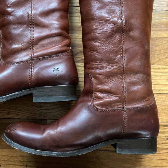 Frye Melissa Button Boots Cognac Brown - Picture 6 of 13